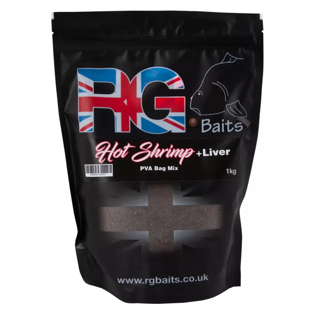 RG Baits Hot Shrimp & Liver PVA Fishing Bag Mix- Bait & Additives