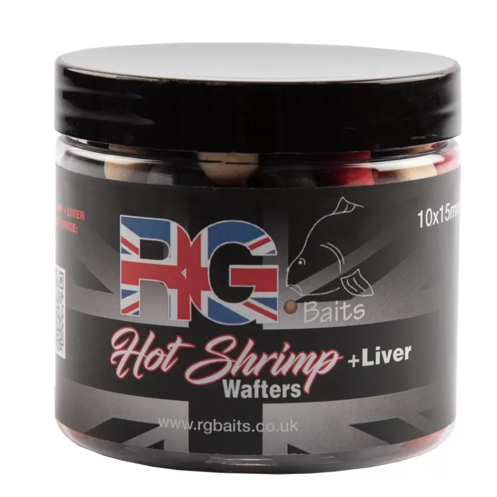 RG Baits Multi Colour Wafter 13.5mm Hot Shrimp And Liver- Bait & Additives