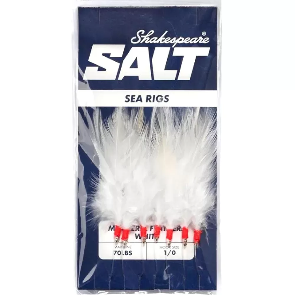 Shakespeare Salt Mackerel Feathers White Fishing Rigs