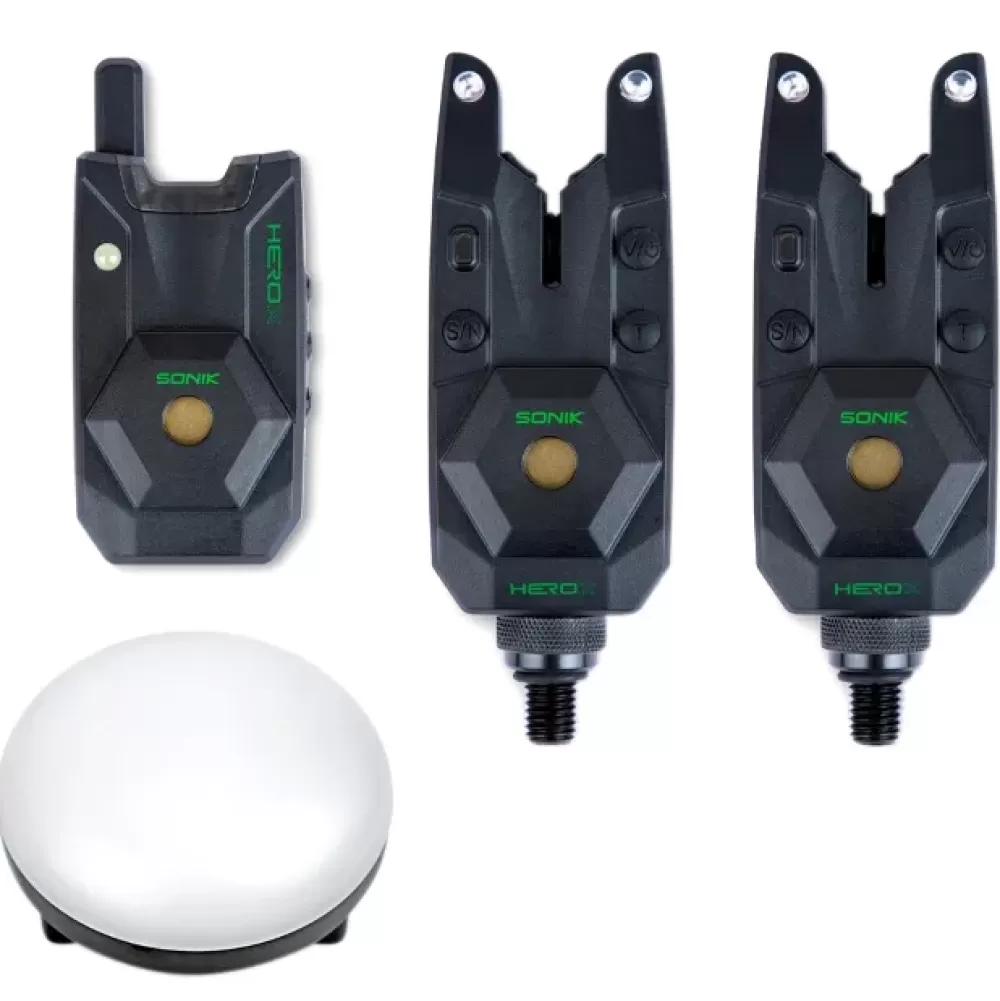 Sonik Herox Bite Alarm Set + Bivvy Lamp- Bite Alarms