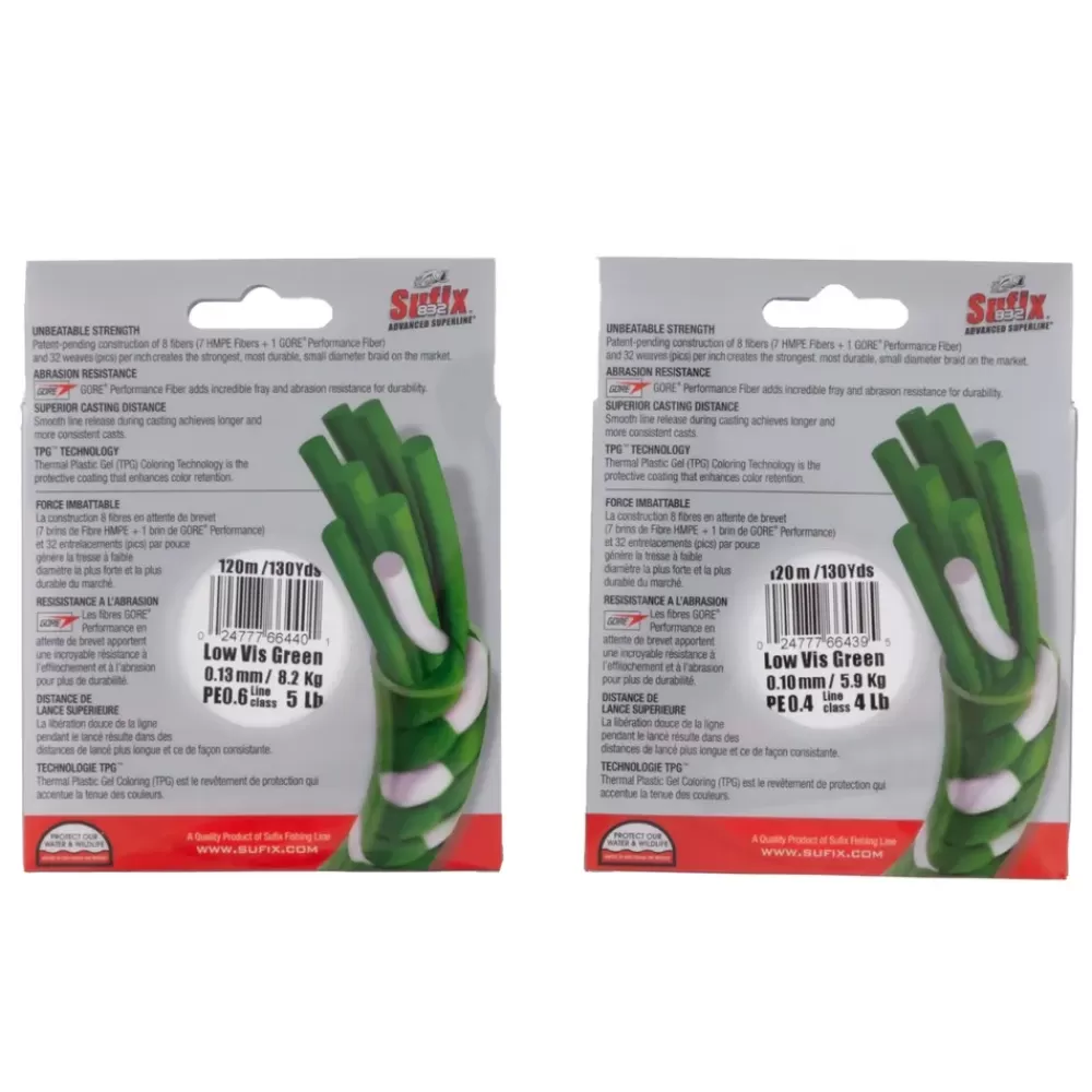Sufix 832 Advanced Superline Braid Lo-Vis Green 120m