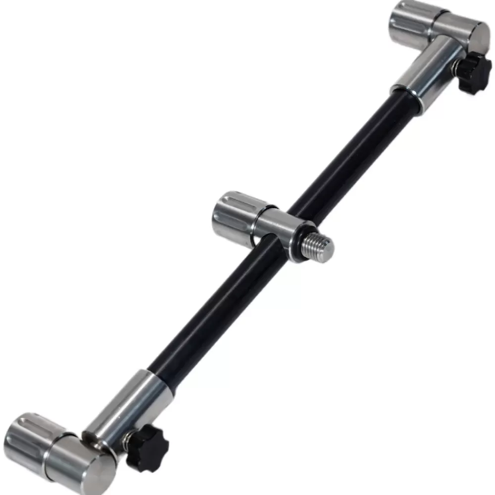 Summit Tackle Summit Black Aluminium & Stainless 3 Rod Adjustable Buzz Bars- Rod Support