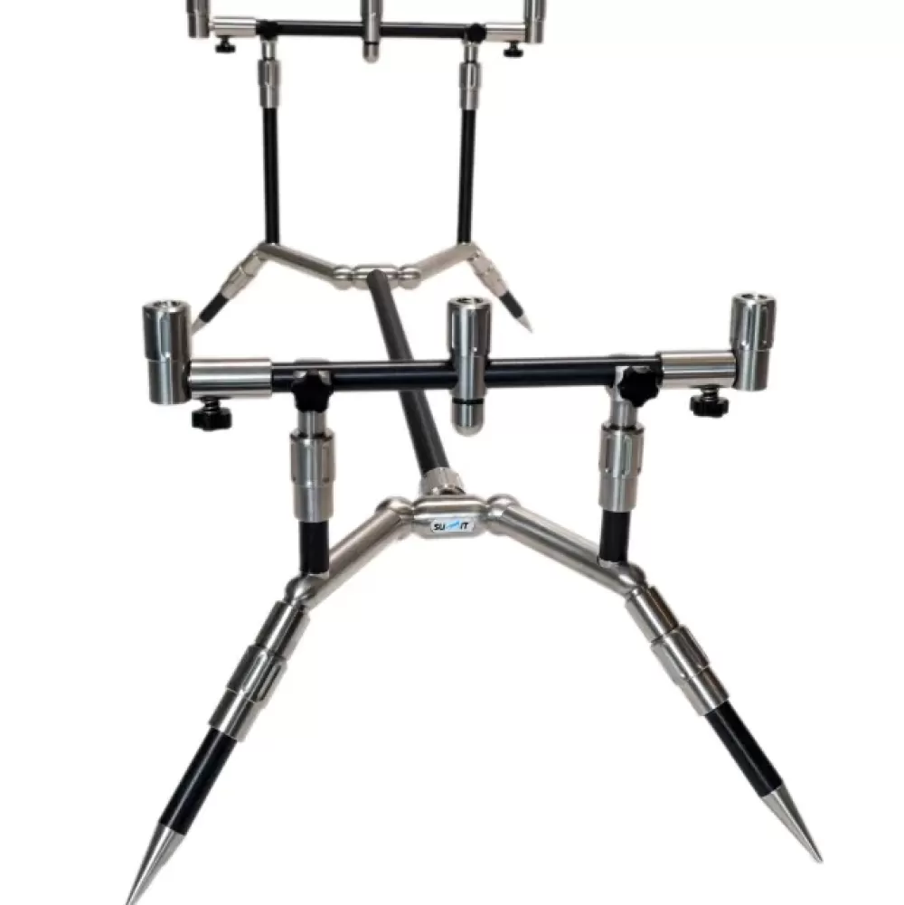 Summit Tackle Summit Black Aluminium & Stainless Low Pro 3 Rod Adjustable Pod Kit- Rod Pods