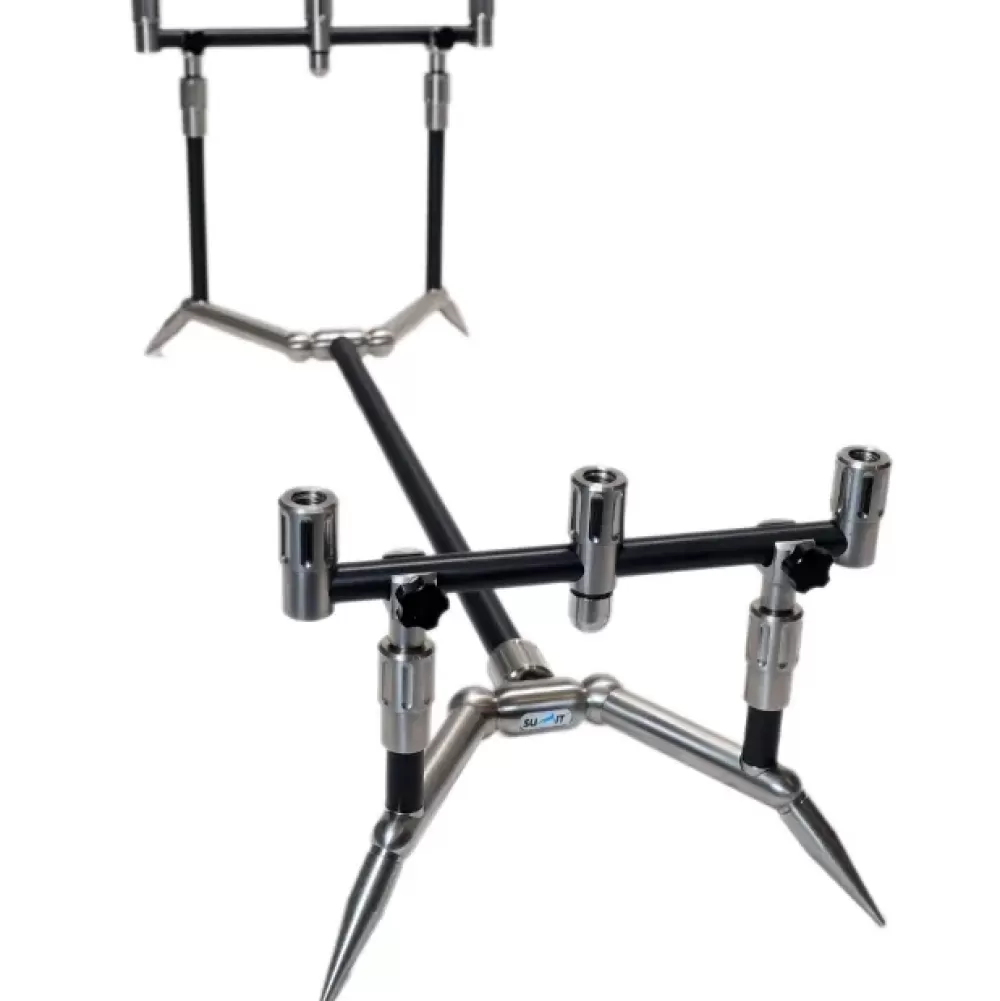 Summit Tackle Summit Black Aluminium & Stainless Low Pro 3 Rod Mini Pod Kit- Rod Pods