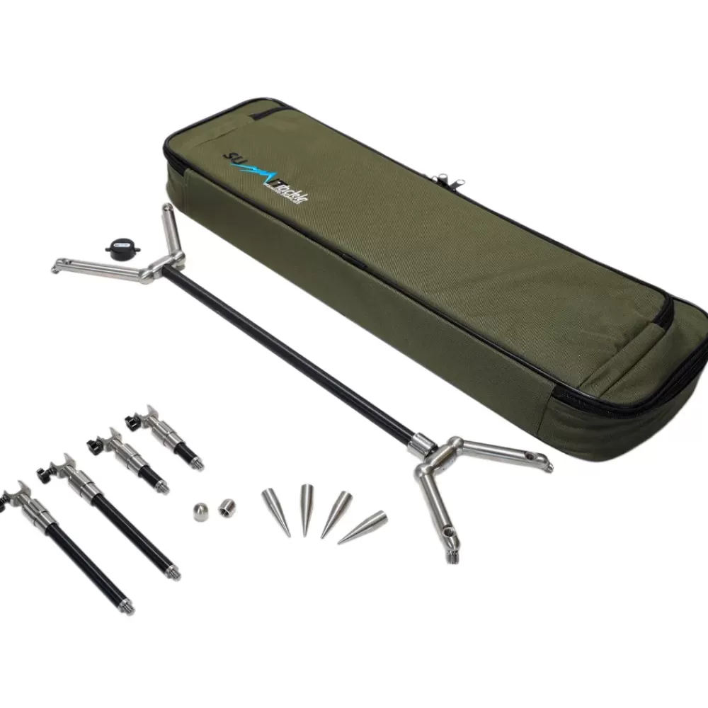 Summit Tackle Summit Black Aluminium & Stainless Low Pro 3 Rod Mini Pod Kit- Rod Pods
