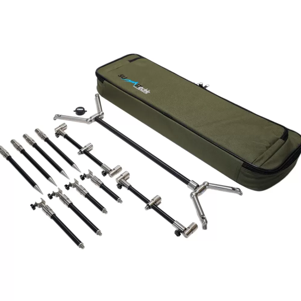 Summit Tackle Summit Black Aluminium & Stainless Rod Pod Kit- Rod Pods