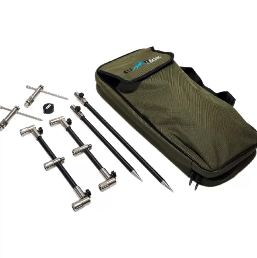 Summit Tackle Summit Black Aluminium & Stainless Thumbscrew Buzz Bar Kit- Rod Support