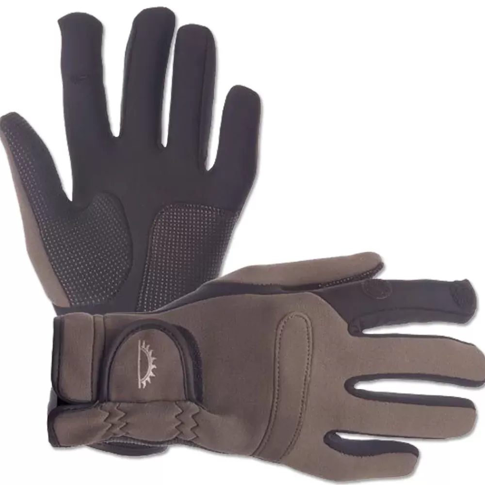 Sundridge Hydra Full Finger Khaki/Black Super Stretch Fishing Gloves