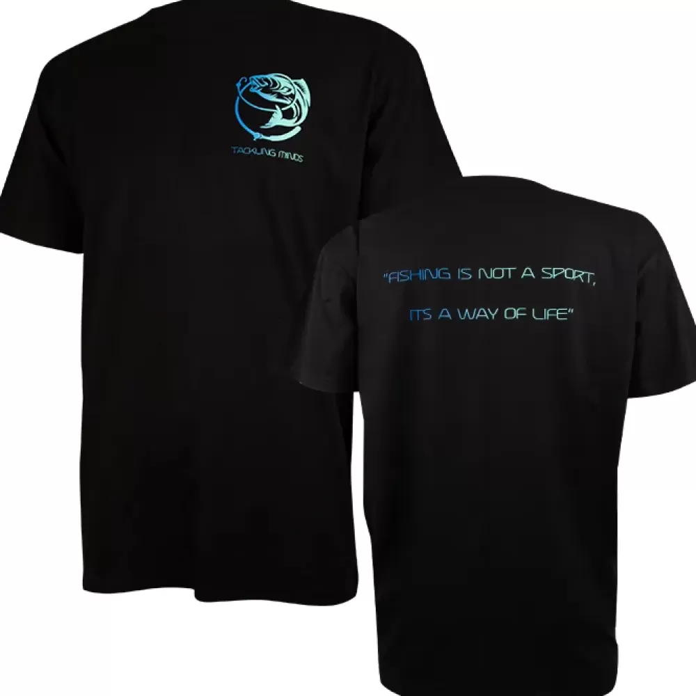 Tackling Minds Ultra Premium Basic Black Fishing T-Shirt