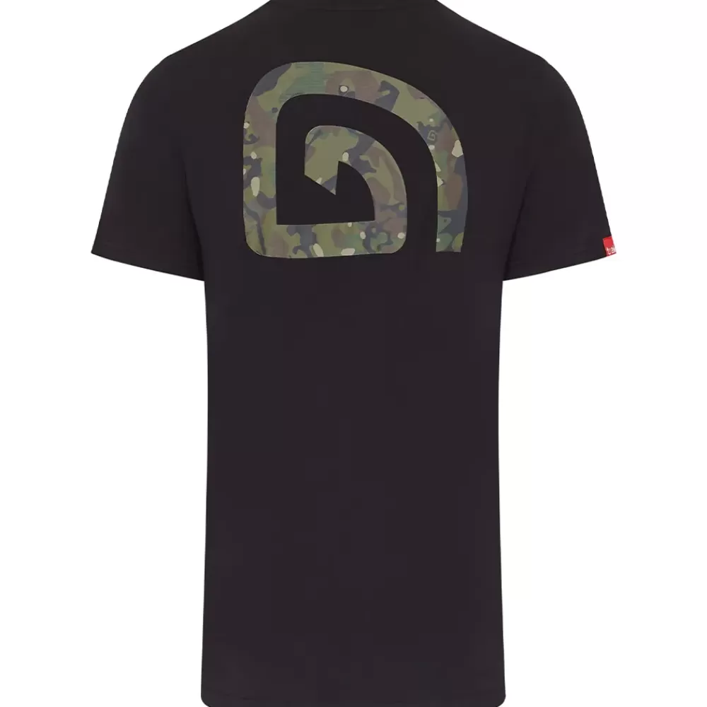 Trakker CR Camo Logo Black Fishing T-Shirt- Clothing