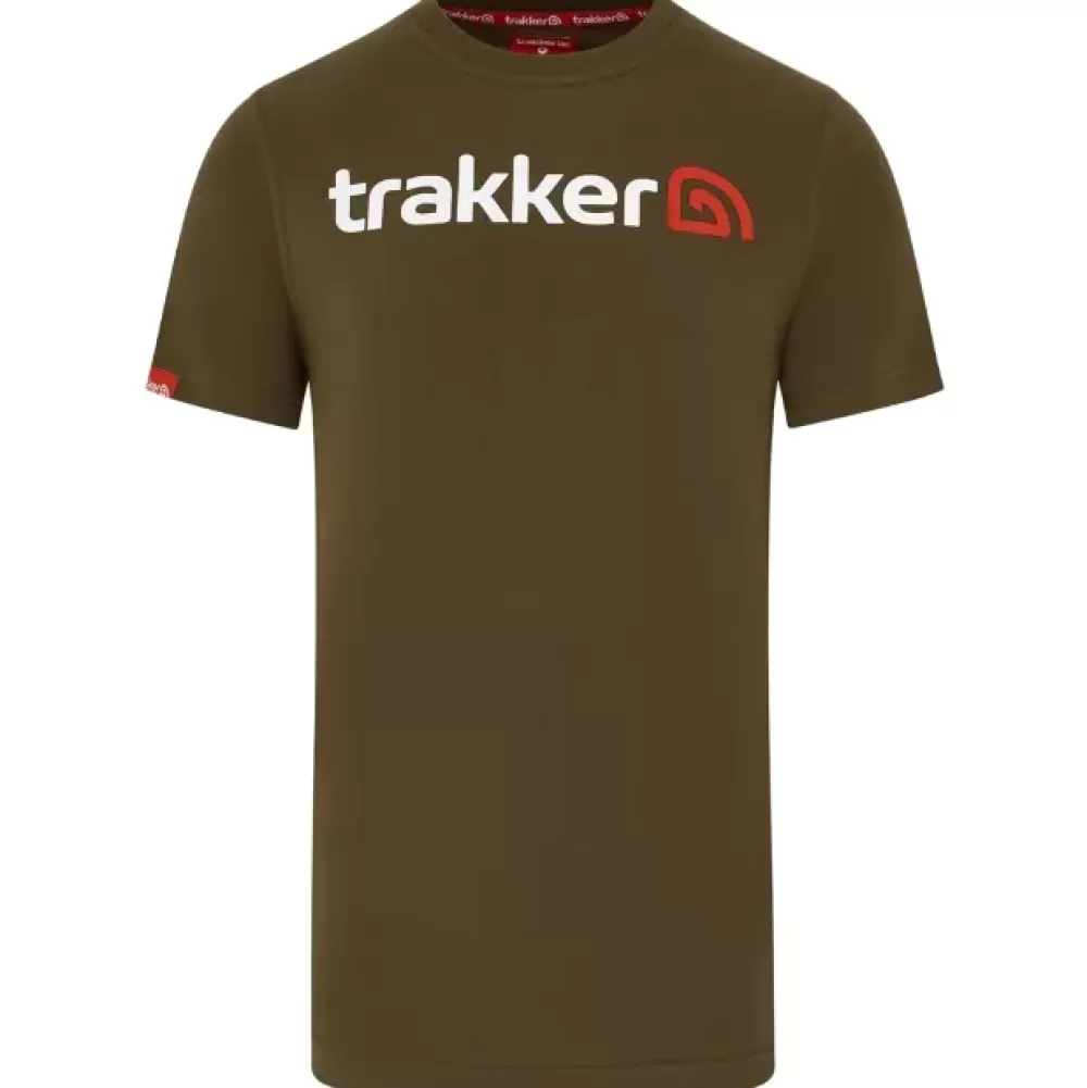 Trakker CR Logo Khaki Green Fishing T-Shirt- Clothing