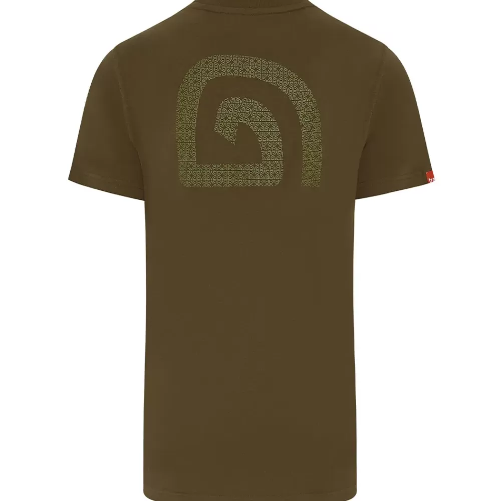 Trakker CR Logo Khaki Green Fishing T-Shirt- Clothing