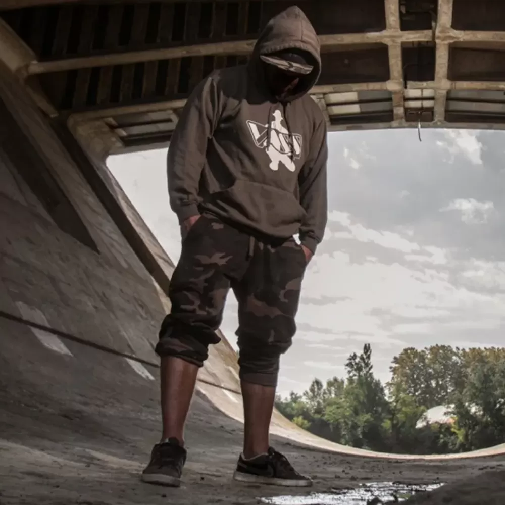 Vass Classic Printed Khaki Edition Hoodie- Clothing