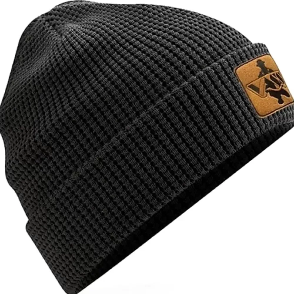 Vass Organic Cotton Honeycombe Beanie Black- Clothing
