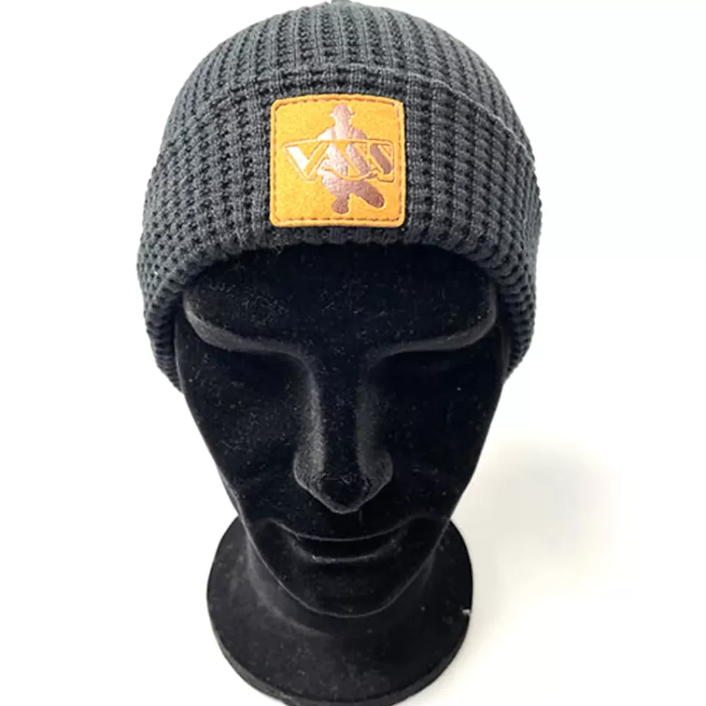 Vass Organic Cotton Honeycombe Beanie Black- Clothing