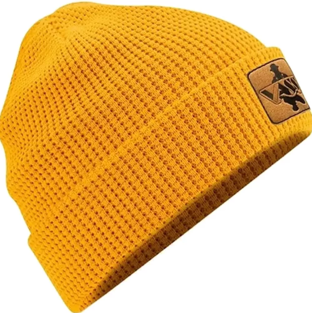 Vass Organic Cotton Honeycombe Beanie Yellow- Clothing