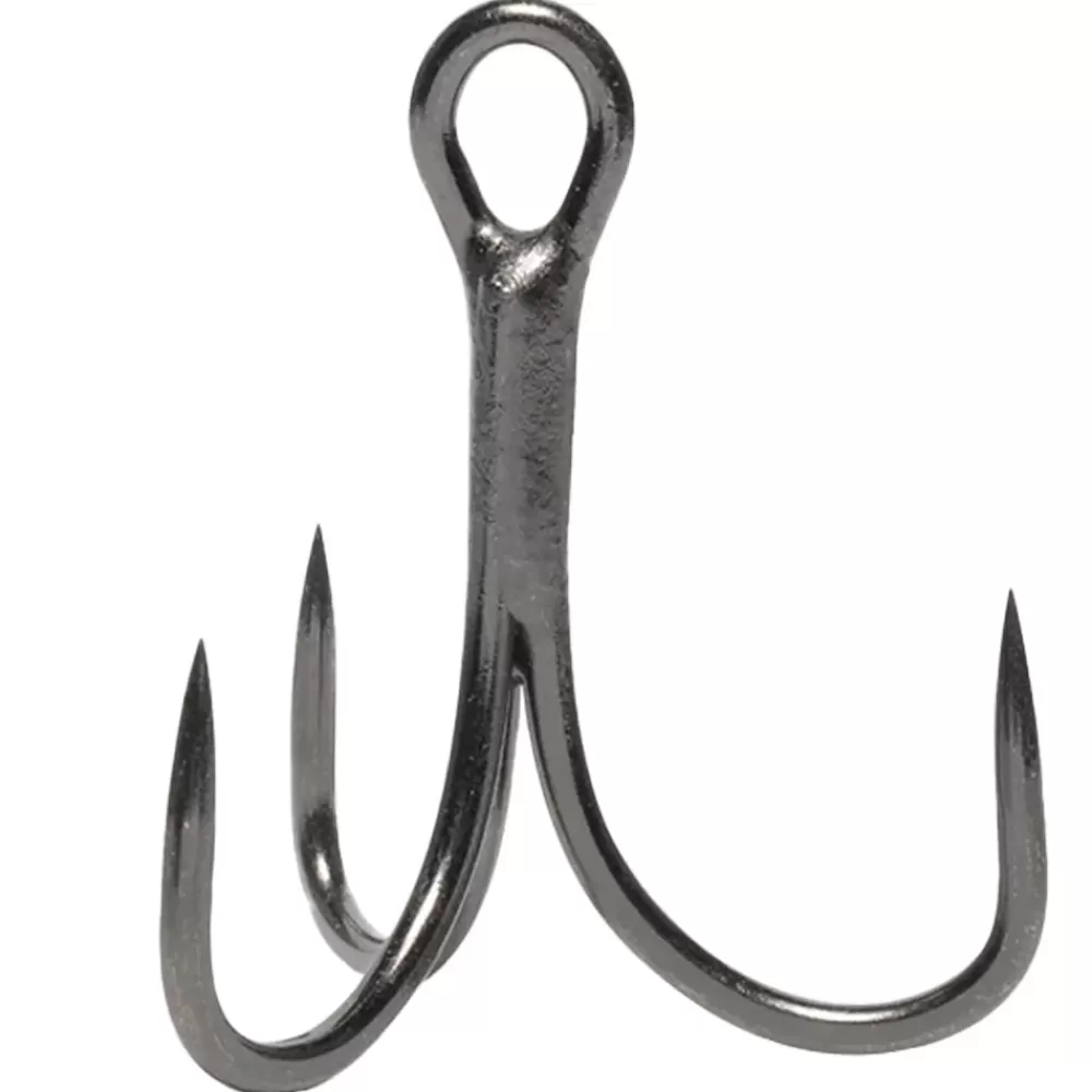 VMC 7554B 2X-Strong Inline Barbless Black Nickel Treble Hooks