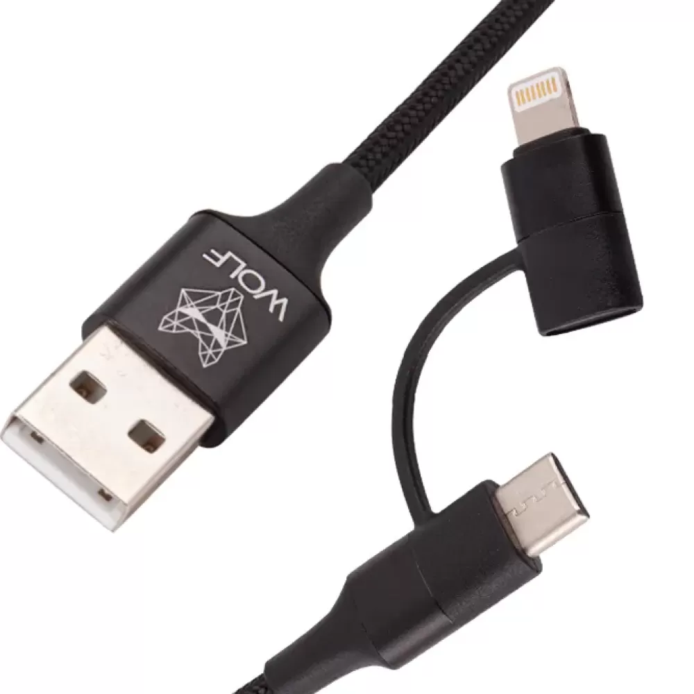 Wolf 2 In 1 Charging Cable- Tech